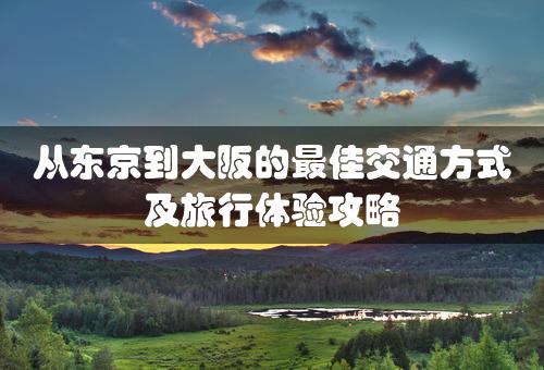 从东京到大阪的最佳交通方式及旅行体验攻略