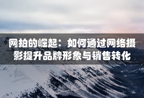 网拍的崛起：如何通过网络摄影提升品牌形象与销售转化