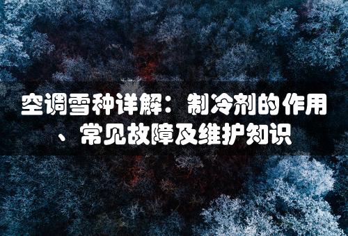 空调雪种详解：制冷剂的作用、常见故障及维护知识