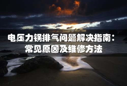 电压力锅排气问题解决指南：常见原因及维修方法