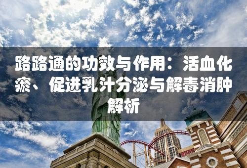 路路通的功效与作用：活血化瘀、促进乳汁分泌与解毒消肿解析