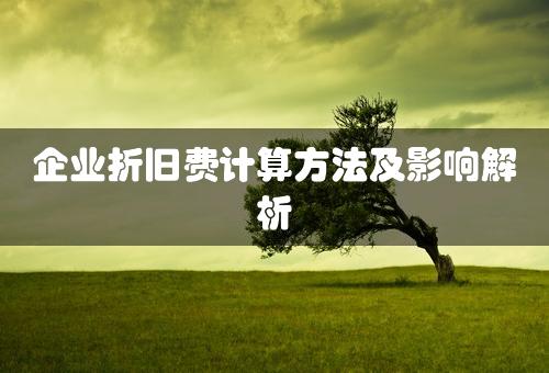 企业折旧费计算方法及影响解析