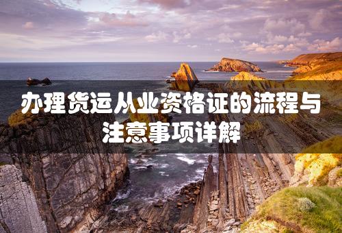 办理货运从业资格证的流程与注意事项详解