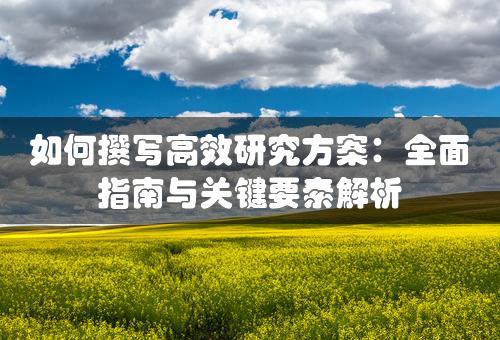 如何撰写高效研究方案：全面指南与关键要素解析