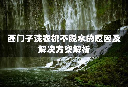 西门子洗衣机不脱水的原因及解决方案解析