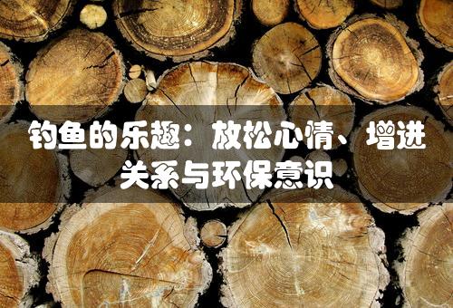 钓鱼的乐趣：放松心情、增进关系与环保意识