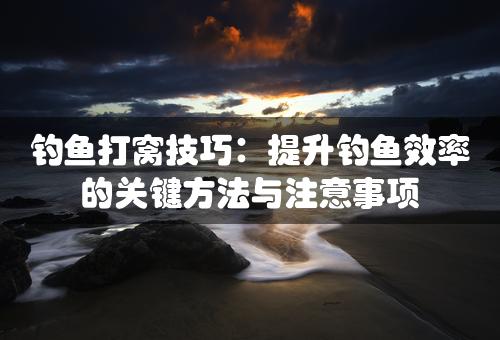 钓鱼打窝技巧：提升钓鱼效率的关键方法与注意事项