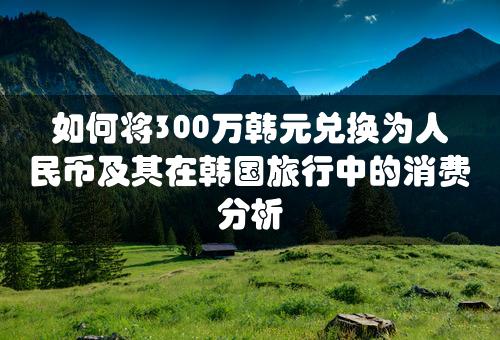 如何将300万韩元兑换为人民币及其在韩国旅行中的消费分析