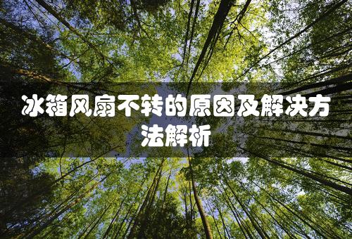 冰箱风扇不转的原因及解决方法解析