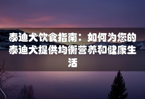 泰迪犬饮食指南：如何为您的泰迪犬提供均衡营养和健康生活