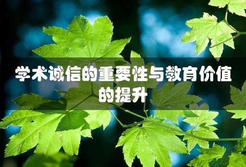 学术诚信的重要性与教育价值的提升