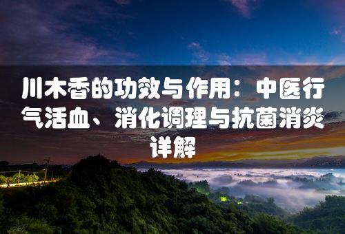 川木香的功效与作用：中医行气活血、消化调理与抗菌消炎详解