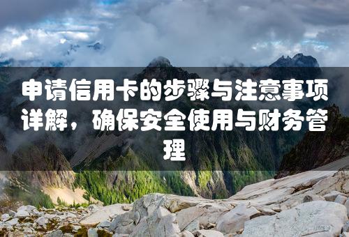 申请信用卡的步骤与注意事项详解，确保安全使用与财务管理