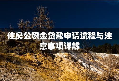 住房公积金贷款申请流程与注意事项详解