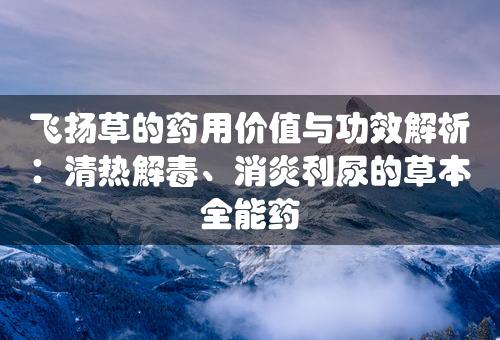 飞扬草的药用价值与功效解析：清热解毒、消炎利尿的草本全能药