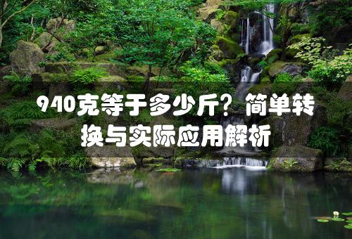 940克等于多少斤？简单转换与实际应用解析