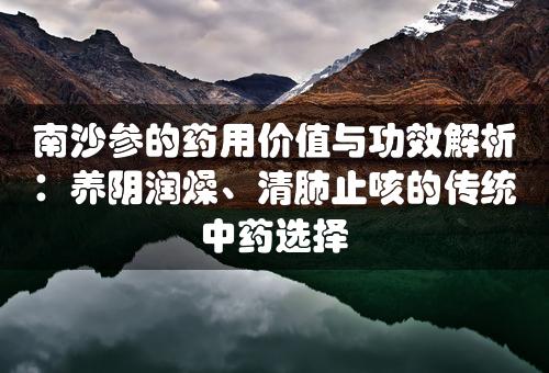 南沙参的药用价值与功效解析：养阴润燥、清肺止咳的传统中药选择