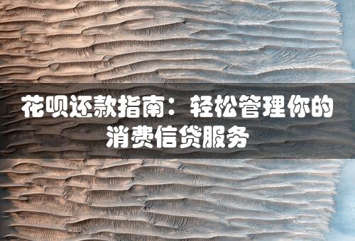 花呗还款指南：轻松管理你的消费信贷服务