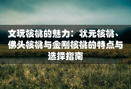 文玩核桃的魅力：状元核桃、佛头核桃与金刚核桃的特点与选择指南