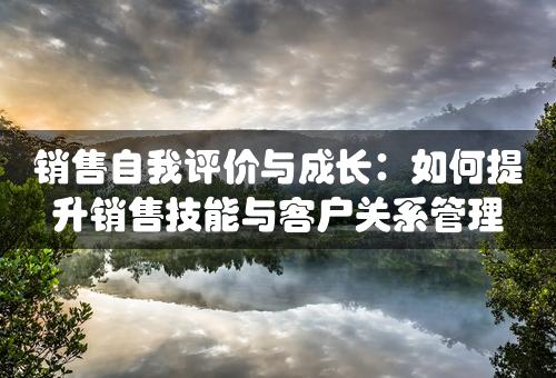 销售自我评价与成长：如何提升销售技能与客户关系管理