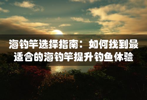 海钓竿选择指南：如何找到最适合的海钓竿提升钓鱼体验