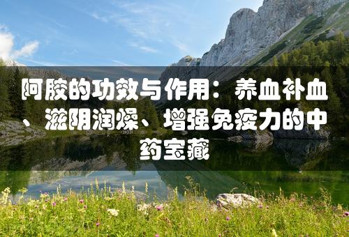 阿胶的功效与作用：养血补血、滋阴润燥、增强免疫力的中药宝藏