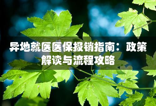 异地就医医保报销指南：政策解读与流程攻略