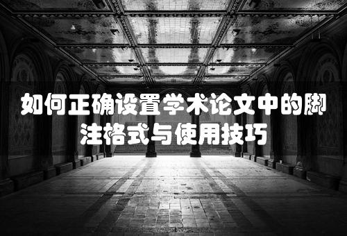 如何正确设置学术论文中的脚注格式与使用技巧