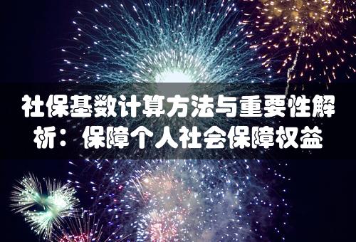 社保基数计算方法与重要性解析：保障个人社会保障权益