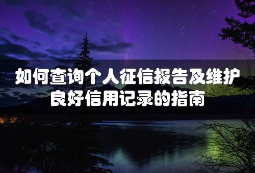 如何查询个人征信报告及维护良好信用记录的指南