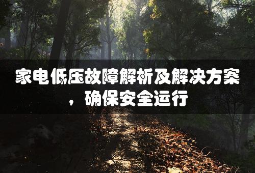 家电低压故障解析及解决方案，确保安全运行