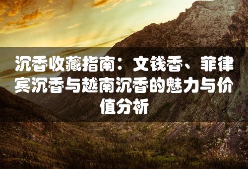 沉香收藏指南：文钱香、菲律宾沉香与越南沉香的魅力与价值分析