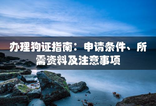 办理狗证指南：申请条件、所需资料及注意事项