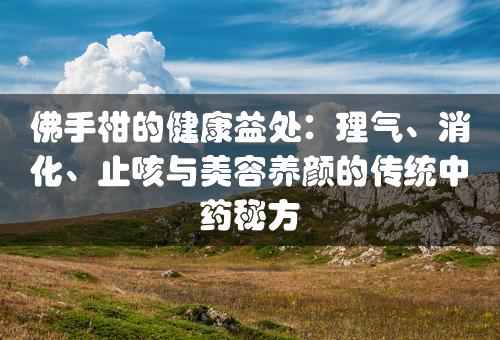 佛手柑的健康益处：理气、消化、止咳与美容养颜的传统中药秘方