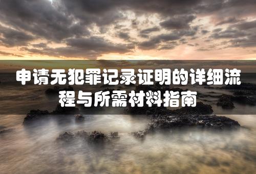 申请无犯罪记录证明的详细流程与所需材料指南