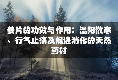 姜片的功效与作用：温阳散寒、行气止痛及促进消化的天然药材