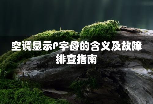 空调显示P字母的含义及故障排查指南