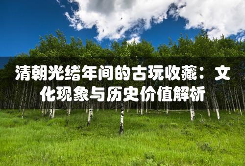 清朝光绪年间的古玩收藏：文化现象与历史价值解析