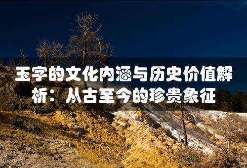 玉字的文化内涵与历史价值解析：从古至今的珍贵象征