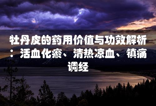 牡丹皮的药用价值与功效解析：活血化瘀、清热凉血、镇痛调经