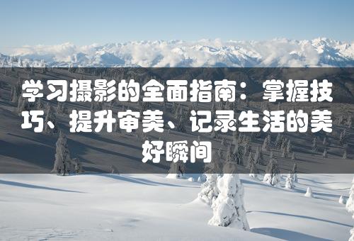 学习摄影的全面指南：掌握技巧、提升审美、记录生活的美好瞬间