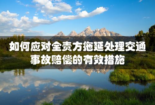 如何应对全责方拖延处理交通事故赔偿的有效措施