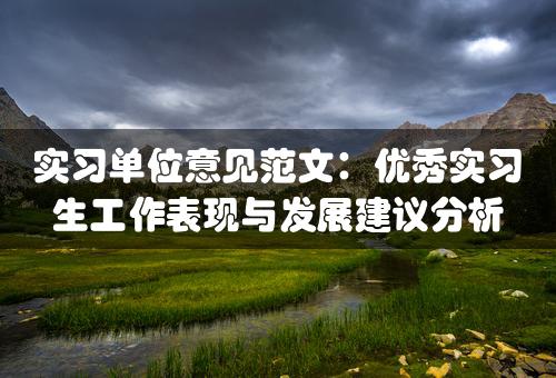 实习单位意见范文：优秀实习生工作表现与发展建议分析