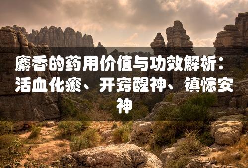 麝香的药用价值与功效解析：活血化瘀、开窍醒神、镇惊安神