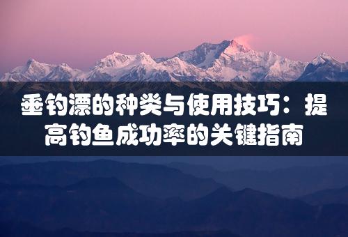 垂钓漂的种类与使用技巧：提高钓鱼成功率的关键指南