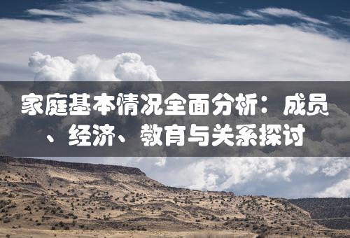 家庭基本情况全面分析：成员、经济、教育与关系探讨