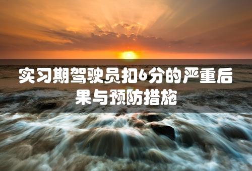 实习期驾驶员扣6分的严重后果与预防措施