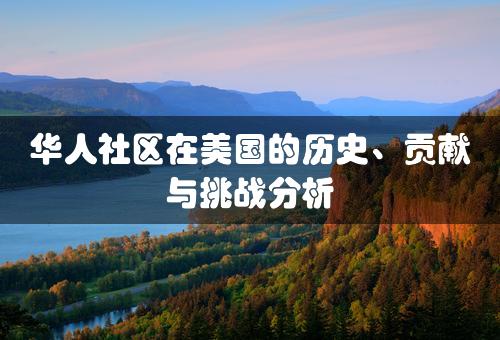 华人社区在美国的历史、贡献与挑战分析