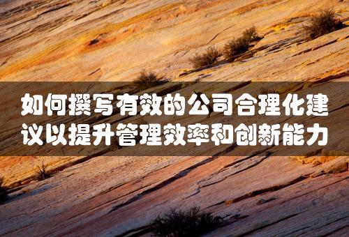 如何撰写有效的公司合理化建议以提升管理效率和创新能力