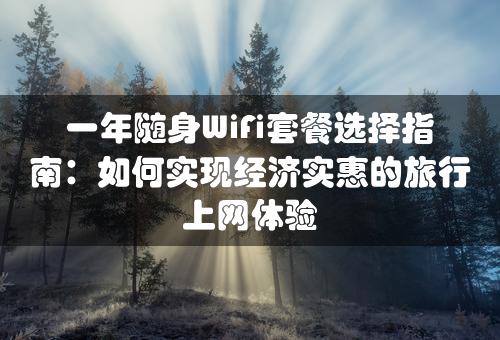 一年随身WiFi套餐选择指南：如何实现经济实惠的旅行上网体验